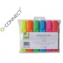 ROTULADOR Q-CONNECT FLUORESCENTE PUNTA BISELADA ESTUCHE DE 6 COLORES