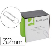 CLIPS NIQUELADOS Q-CONNECT 32 MM CAJA DE 1000 UNIDADES