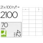ETIQUETA ADHESIVA Q-CONNECT KF10648 TAMAÑO 70X42 MM FOTOCOPIADORA LASER INK-JET CAJA CON 100 DIN A4