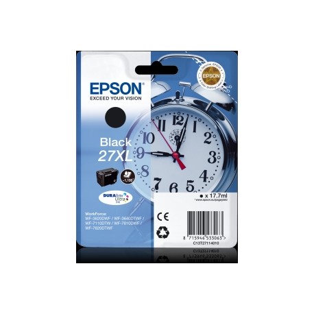 INK-JET EPSON 27XL WF 3620 / 3640 / 7110 / 7610 / 7620 NEGRO -1.100 PAG-