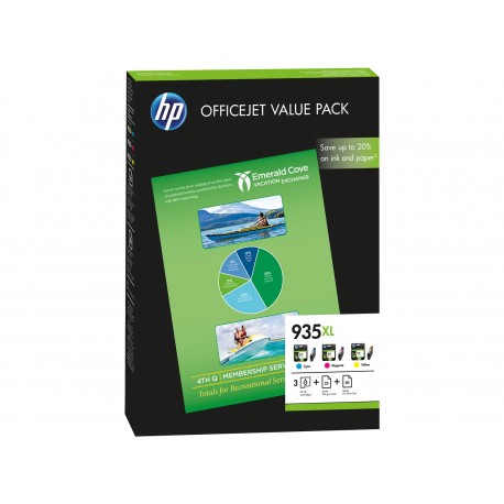 PACK INK-JET HP 935XL OJP 6230 / 6830 AMARILLO CIAN MAGENTA NEGRO -1.200 PAG-