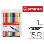 ROTULADOR STABILO ACUARELABLE PEN 68 ESTUCHE DE 10 COLORES ESTANDAR + 5 COLORES NEON