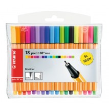 ROTULADOR STABILO PUNTA DE FIBRA POINT 88 MINI ESTUCHE DE 18 COLORES SURTIDOS