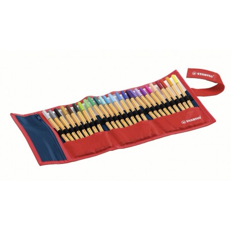ROTULADOR STABILO PUNTA DE FIBRA POINT 88 ESTUCHE ROLLERSET DE 25 COLORES SURTIDOS
