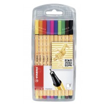ROTULADOR STABILO PUNTA DE FIBRA POINT 88 ESTUCHE DE 10 COLORES SURTIDOS