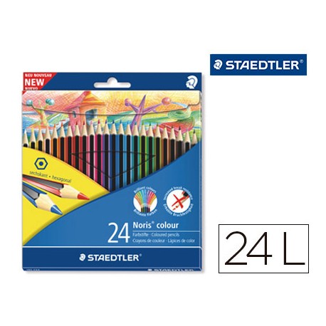 LAPICES DE COLORES STAEDTLER WOPEX ECOLOGICO 24 COLORES EN CAJA DE CARTON