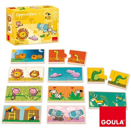 PUZZLE GOULA MADERA 20 PIEZAS CONTRARIOS LEO EL REY DE LA SELVA