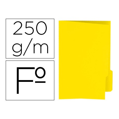SUBCARPETA CARTULINA GIO FOLIO PESTAÑA DERECHA 250 G/M2 AMARILLO