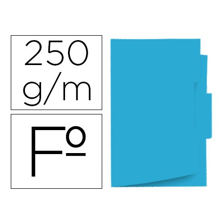 SUBCARPETA CARTULINA GIO FOLIO PESTAÑA CENTRAL 250 G/M2 AZUL