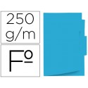 SUBCARPETA CARTULINA GIO FOLIO PESTAÑA CENTRAL 250 G/M2 AZUL