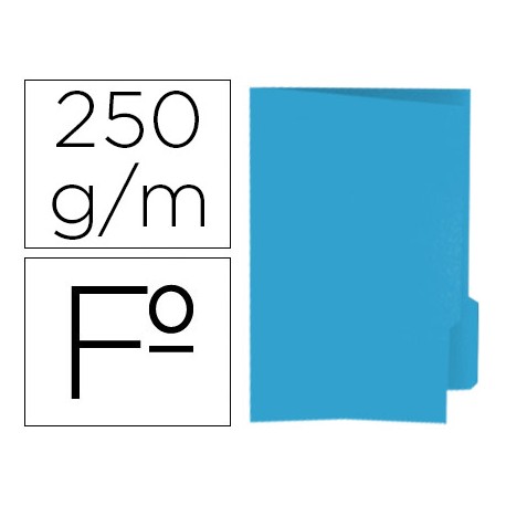 SUBCARPETA CARTULINA GIO FOLIO PESTAÑA DERECHA 250 G/M2 AZUL