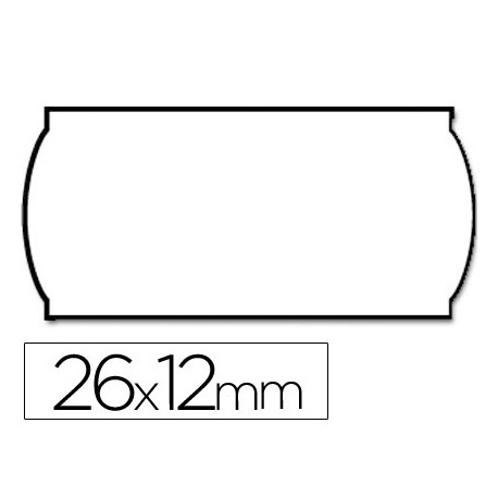 ETIQUETAS METO ONDULADAS 26 X 12 MM BLANCA ADH. 1 REMOVIBLE ROLLO DE 1500 ETIQUETAS TROQUELADAS (P+T