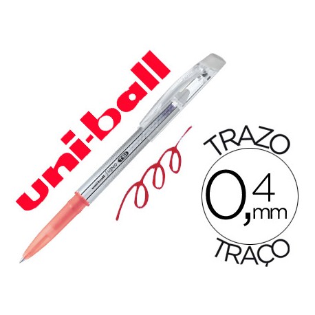 BOLIGRAFO UNI-BALL ROLLER UF-220 BORRABLE 0,7 MM TINTA GEL ROJO