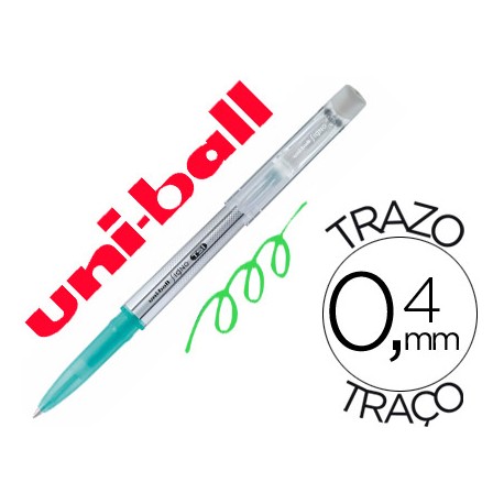 BOLIGRAFO UNI-BALL ROLLER UF-220 BORRABLE 0,7 MM TINTA GEL VERDE