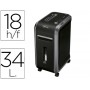 DESTRUCTORA DE DOCUMENTOS FELLOWES 99CI CAPACIDAD DE CORTE 18 HOJAS DESTRUYE GRAPAS CLIPS TARJETAS D