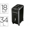 DESTRUCTORA DE DOCUMENTOS FELLOWES 99CI CAPACIDAD DE CORTE 18 HOJAS DESTRUYE GRAPAS CLIPS TARJETAS D