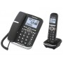 TELEFONO DAEWOO DTD-5500 COMBO FIJO+INALAMBRICO MANOS LIBRES RELLAMADA PANTALLA RETROILUMINADA COLOR