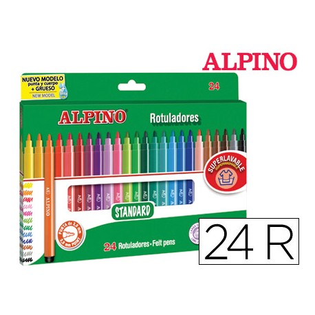 ROTULADOR ALPINO STANDARD CAJA DE 24 COLORES