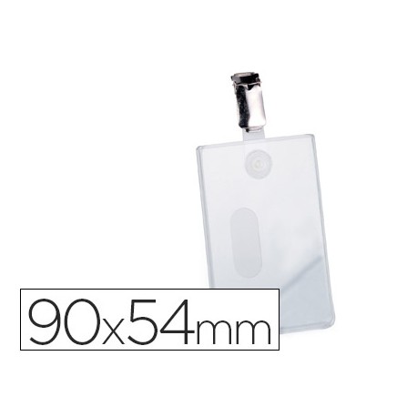 IDENTIFICADOR CON PINZA GIRATORIA DURABLE VERTICAL PVC 90X54 MM