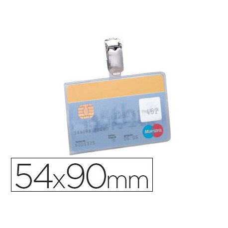 IDENTIFICADOR CON PINZA GIRATORIA DURABLE HORIZONTAL PVC 54X90 MM