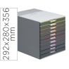 FICHERO CAJONES DE SOBREMESA DURABLE VARICOLOR APILABLES 10 CAJONES PLASTICO 292X280X356 MM