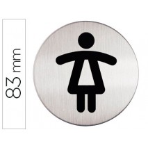 PICTOGRAMA ADHESIVO DURABLE WC SEÑORA 83 MM