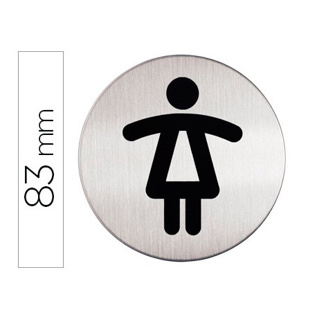 PICTOGRAMA ADHESIVO DURABLE WC SEÑORA 83 MM