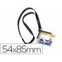 IDENTIFICADOR CON CORDON PLANO DURABLE ACRILICO DIAGONAL 54X85MM