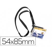 IDENTIFICADOR CON CORDON PLANO DURABLE ACRILICO DIAGONAL 54X85MM