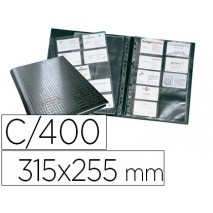 TARJETERO DURABLE DIN A4 VISIFIX CENTIUM 4 ANILLAS 20 FUNDAS CON INDICE ALFABETICO PARA 400 TARJETAS
