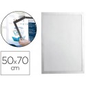 MARCO PORTA ANUNCIOS DURABLE MAGNETICO 50X70 CM DORSO ADHESIVO REMOVIBLE COLOR PLATA