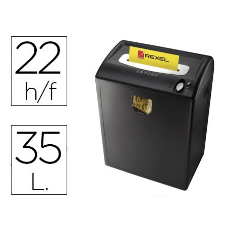 DESTRUCTORA DE DOCUMENTOS REXEL P180CD CAPACIDAD DE CORTE 22 HOJAS DESTRUYE GRAPAS CLIPS TARJETAS DE