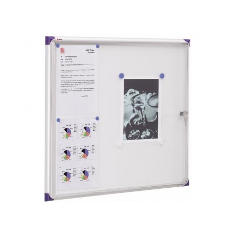 VITRINA DE ANUNCIOS NOBO MURAL MAGNETICA DE EXTERIOR DIN A4 CON PUERTA Y MARCO CON CERRADURA DE ALUM
