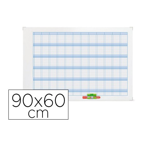 PLANNING MAGNETICO NOBO MENSUAL ROTULABLE MARCO METALICO 90X60 CM