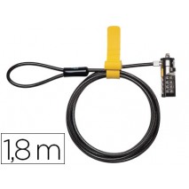 CABLE DE SEGURIDAD PARA PORTATIL KENSINGTON MICROSAVER CON COMBINACION LONGITUD 1,8 MT