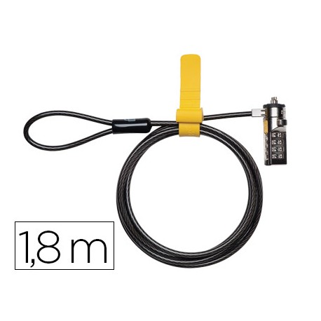 CABLE DE SEGURIDAD PARA PORTATIL KENSINGTON MICROSAVER CON COMBINACION LONGITUD 1,8 MT
