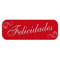 ETIQUETA ARGUVAL ROJA FELICIDADES ROLLO DE 250 ETIQUETAS