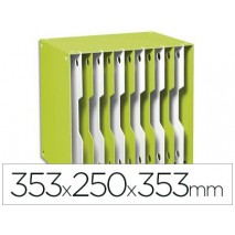 ARCHIVADOR MODULAR CEP POLIESTIRENO VERDE/BLANCO 12 CASILLAS 353X250X353 MM