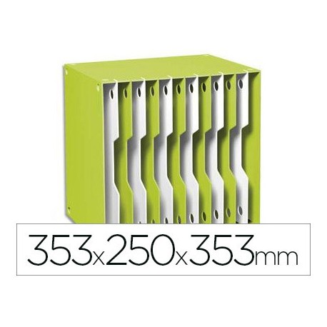 ARCHIVADOR MODULAR CEP POLIESTIRENO VERDE/BLANCO 12 CASILLAS 353X250X353 MM