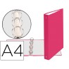 CARPETA DE 4 ANILLAS 30MM REDONDAS EXACOMPTA A4 CARTON FORRADO ROSA