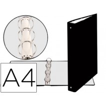 CARPETA DE 4 ANILLAS 30MM REDONDAS EXACOMPTA DIN A4 CARTON FORRADO NEGRA