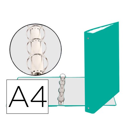 CARPETA DE 4 ANILLAS 30MM REDONDAS EXACOMPTA DIN A4 CARTON FORRADO VERDE