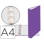 CARPETA DE 4 ANILLAS 30MM REDONDAS EXACOMPTA DIN A4 CARTON FORRADO MORADO