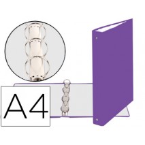 CARPETA DE 4 ANILLAS 30MM REDONDAS EXACOMPTA DIN A4 CARTON FORRADO MORADO