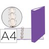 CARPETA DE 4 ANILLAS 30MM REDONDAS EXACOMPTA DIN A4 CARTON FORRADO MORADO