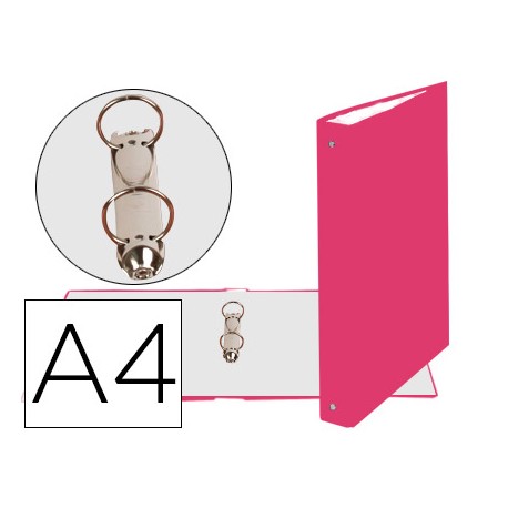 CARPETA DE 2 ANILLAS 30MM REDONDAS EXACOMPTA DIN A4 CARTON FORRADO ROSA