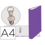 CARPETA DE 2 ANILLAS 30MM REDONDAS EXACOMPTA DIN A4 CARTON FORRADO MORADO