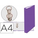 CARPETA DE 2 ANILLAS 30MM REDONDAS EXACOMPTA DIN A4 CARTON FORRADO MORADO