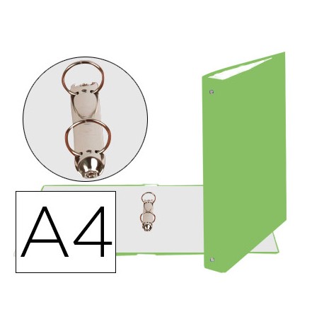 CARPETA DE 2 ANILLAS 30MM REDONDAS EXACOMPTA DIN A4 CARTON FORRADO VERDE ANIS