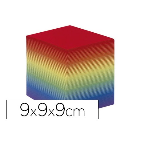 TACO PAPEL QUO VADIS ENCOLADO COLORES ARCO IRIS 680 HOJAS 100% RECICLADO 90 G/M2 90X90X90 MM